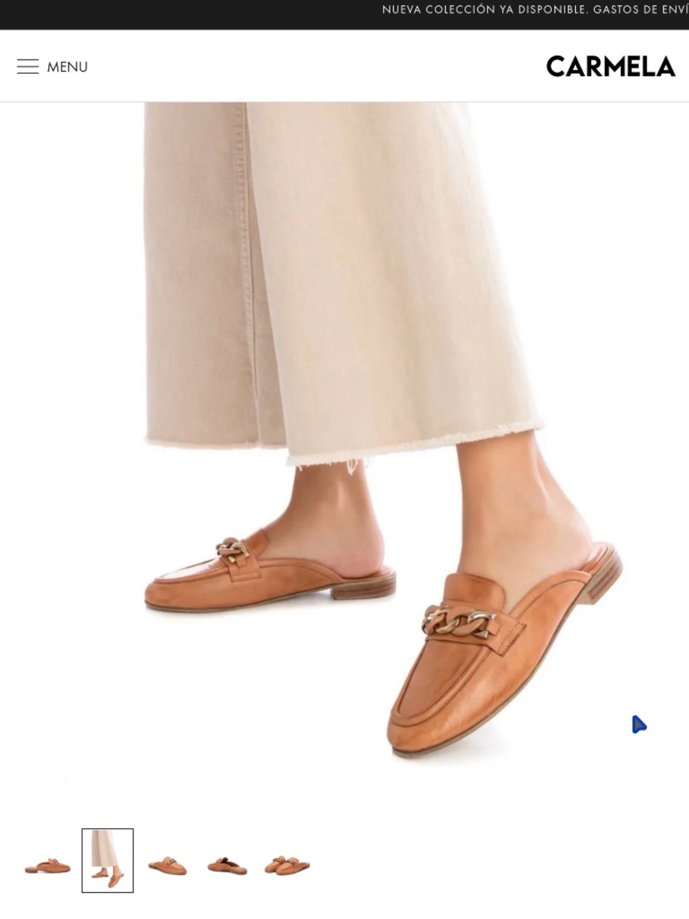 Carmela Tan Mules with Chain detail NWOT Size 38 - Picture 9 of 9